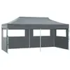 vidaXL Tente de réception pliable avec 4 parois 3x6 m Acier Anthracite