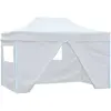 vidaXL Tente de réception pliable avec 4 parois 3x4 m Acier Blanc