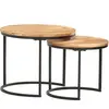 vidaXL Tables gigognes 2 pcs Bois d'acacia massif