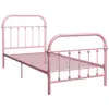 vidaXL Cadre de lit Rose Métal 100 x 200 cm