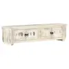 vidaXL Meuble TV Blanc 140x30x35 cm Bois massif de manguier