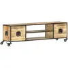 vidaXL Meuble TV 130x30x39 cm Bois massif de manguier