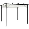 vidaXL Pergola avec toit rétractable Blanc crème 3 x 3 m Acier