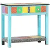 vidaXL Table console peinte à la main 80x35x75 cm Bois de manguier