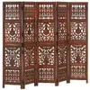 vidaXL Cloison de séparation 5 panneaux Marron 200x165cm Bois manguier