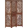 vidaXL Cloison de séparation 3 panneaux Marron 120x165cm Bois manguier