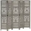 vidaXL Cloison de séparation 5 panneaux Gris 200x165 cm Bois manguier