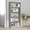 vidaXL Bibliothèque à 5 niveaux Gris béton 80x24x175 cm Aggloméré