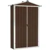 vidaXL Abri de jardin Marron 116x45x175 cm Acier galvanisé