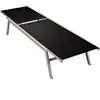 vidaXL Chaise longue Acier et textilène Noir