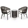 vidaXL Ensemble de bistro 3 pcs avec coussins Rotin PE Marron
