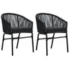 vidaXL Vidaxl Chaises De Jardin Lot De 2 Noir Rotin Pe
