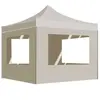 vidaXL Tente de réception pliable avec parois Aluminium 2x2 m Crème