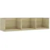 vidaXL Étagère murale à CD Chêne sonoma 75x18x18 cm Bois d'ingénierie