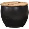 vidaXL Table basse ronde 53x43 cm Bois de manguier massif