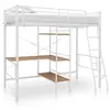 Lit superposé avec cadre de table Blanc Métal 90x200 cm Vidaxl Blanc