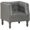 vidaXL Fauteuil Gris Cuir véritable