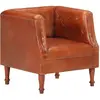 vidaXL Fauteuil Marron Cuir véritable