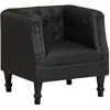 vidaXL Fauteuil Noir Cuir véritable