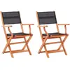 vidaXL Chaises pliables de jardin 2 pcs Noir Eucalyptus et textilène