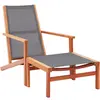 vidaXL Chaise de jardin et repose-pied Gris Eucalyptus et textilène