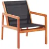 vidaXL Chaise de jardin Noir Bois d'eucalyptus solide et textilène