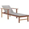 vidaXL Chaise longue Résine tressée et bois d'acacia massif Gris