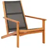 vidaXL Chaise de jardin Noir Bois d'eucalyptus solide et textilène