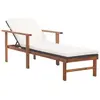 vidaXL Chaise longue et coussin Résine tressée et bois d'acacia Noir