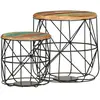 vidaXL Tables basses 2 pcs Bois de récupération massif