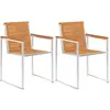 vidaXL Chaises de jardin 2pcs Bois d'acacia solide et acier inoxydable