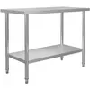 vidaXL Table de travail de cuisine 120x60x85 cm Acier inoxydable