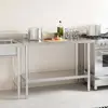 vidaXL Table de travail de cuisine avec dosseret 120x60x93 cm Inox