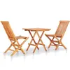 vidaXL Mobilier de bistro pliable 3 pcs Bois de teck solide