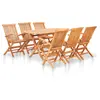 vidaXL Mobilier à dîner d'extérieur pliable 7 pcs Bois solide de teck