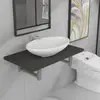 vidaXL Meuble de salle de bain en deux pièces Céramique Gris