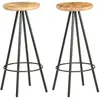 vidaXL Tabourets de bar lot de 2 bois de manguier brut