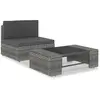 vidaXL Salon de jardin 2 pcs Résine tressée Gris
