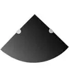 vidaXL Étagères d'angle 2 pcs et supports chromés Verre Noir 25x25 cm