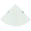 vidaXL Étagères d'angle 2 pcs et supports chromés Verre Blanc 25x25 cm