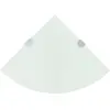vidaXL Étagères d'angle 2 pcs et supports chromés Verre Blanc 35x35 cm