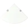 vidaXL Étagères d'angle 2 pcs et supports Verre Transparent 35x35 cm