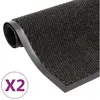 vidaXL Paillassons rectangulaires 2 pcs 60 x 90 cm Noir