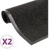 vidaXL Paillassons rectangulaires 2 pcs 80 x 120 cm Noir