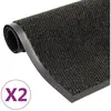 vidaXL Paillassons rectangulaires 2 pcs 90 x 150 cm Noir
