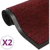 vidaXL Paillassons rectangulaires 2 pcs 90 x 150 cm Rouge
