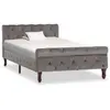 vidaXL Cadre de lit Gris Velours 100 x 200 cm