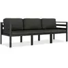 vidaXL Salon de jardin 3 pcs avec coussins Aluminium Anthracite