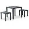 vidaXL Table de jardin avec 2 bancs Plastique Anthracite