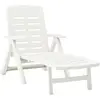 vidaXL Chaise longue pliable Plastique Blanc